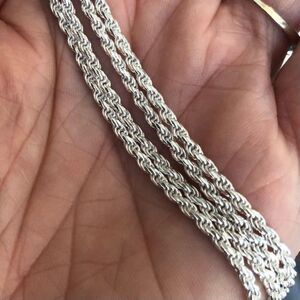 COPY - Men’s 24” Solid Sterling Silver Rope Chain Necklace NWT